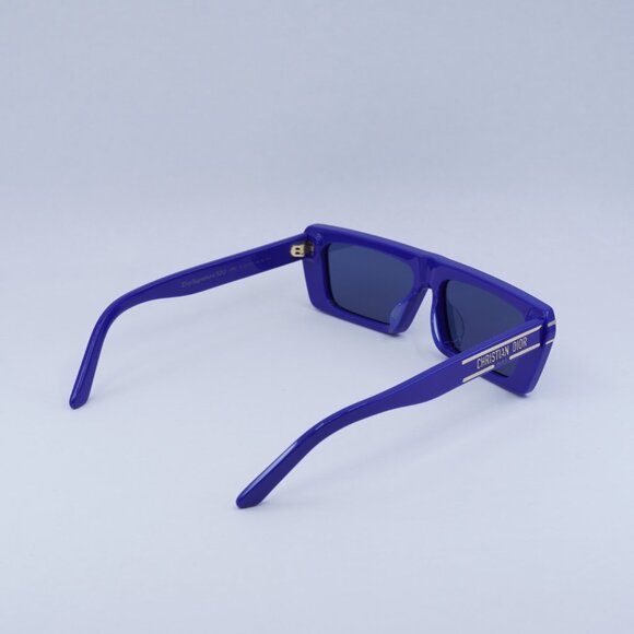 Dior DIORSIGNATURE S2U 30B0 Sunglasses Solid Blue Rectangle Frame, Blue Lenses - Picture 12 of 13
